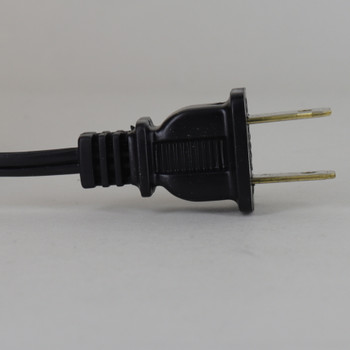 20ft Long Black 18/2 SPT-1 Powercord with Nema 1-15P Plug