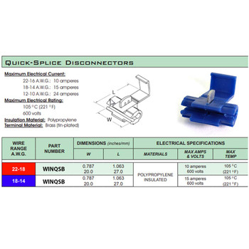 18-14 AWG Wire Quick Splice Connector for rapid splicing of wires