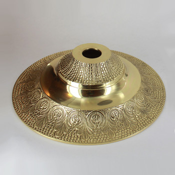 1-1/16in Center Hole - Medium Cast Brass Indian Canopy - Polished Brass Finish