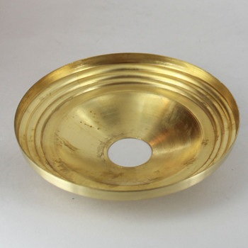 1-1/16in Center Hole - Stepped 5in Diameter Canopy - Unfinished Brass