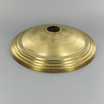 1-1/16in Center Hole - Stepped 7in Diameter Canopy - Unfinished Brass