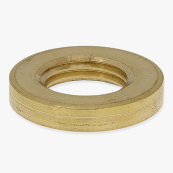 3/4in. Threaded Straight Edge Turned Brass Check Ring. 1/4ips. Threaded Center Hole. 3/4in. Threaded Straight Edge Turned Brass Check Ring. 1/4ips. Threaded Center Hole.