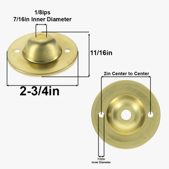 Brass Stamped Flange with 1/8ips Slip (7/16in) diameter center hole.