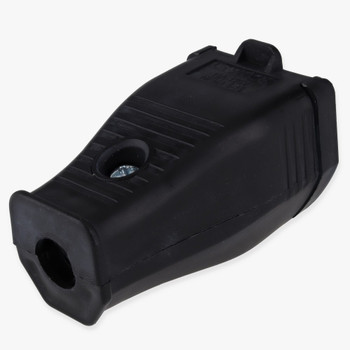 Black - Polarized Grounded Clamp-Tight Connector Outlet with Screw Terminal Wire Connection Black - Polarized Grounded Clamp-Tight Connector Outlet with Screw Terminal Wire Connection