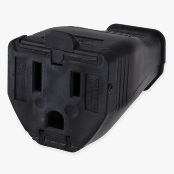 Black - Polarized Grounded Clamp-Tight Connector Outlet with Screw Terminal Wire Connection Black - Polarized Grounded Clamp-Tight Connector Outlet with Screw Terminal Wire Connection
