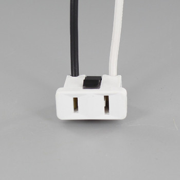 White - Snap-In Receptacle, Straight Blade, Non-Grounding, Wired