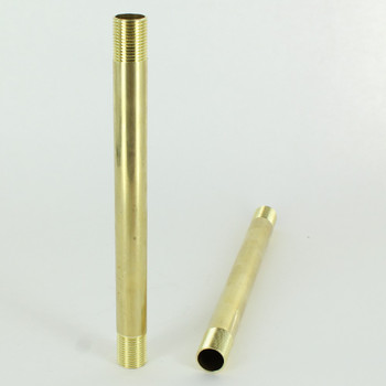 9in Long X 3/8ips (5/8in OD) Male Threaded Unfinished Brass Hollow Pipe Stem.