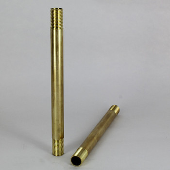 13in. Long X 1/4ips Unfinished Brass Pipe Stem Threaded 3/4in Long on Both Ends