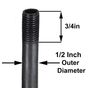 72in. Unfinished Steel  Pipe with 1/4ips. Thread