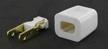 White - Polarized, Non-Grounding Easy Install Lamp Plug for 18-2 SPT-1 Wire