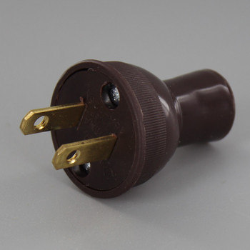 Brown - Round, Non-Polarized, Non-Grounding Thermoplastic Lamp Plug