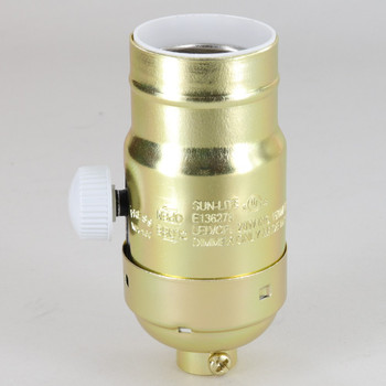 20W LED - 150W Incandescent Max Dimmable E-26 Lamp Socket - Brass Finish 20W LED - 150W Incandescent Max Dimmable E-26 Lamp Socket - Brass Finish