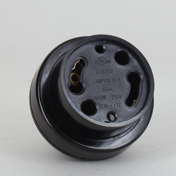 GU24 Phenolic Keyless Socket 1/8ips Female Threaded Cap - Black