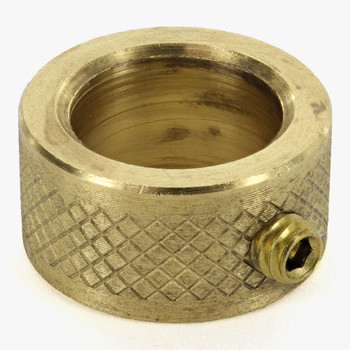 1/2in Diamond Knurled Slip Ring - Slips 1/4ips Pipe - Unfinished Brass