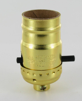 Leviton - Polished Gilt Finish E-26 Push Through Socket with 1/8ips. Female Cap and Set Screw