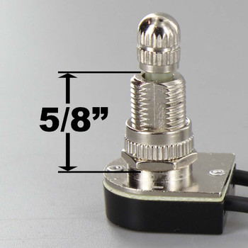 5/8in Bushing On-Off Rotary Switch with 6in. Wire Leads - Nickel  Plated