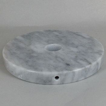 8in Diameter Round  White Marble Lamp Base