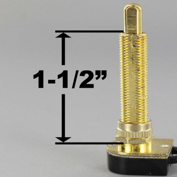 1-1/12in. Shank Push Button On/Off Switch - Brass Plated