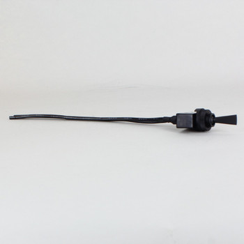 On-Off Plastic 2Pin Toggle Switch with 6in Long 18/1 Wire Leads - Black