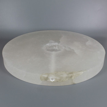 10in. ROUND ALABASTER LAMP BASE WITH WIRE WAY - 1/8ips SLIP CENTER HOLE