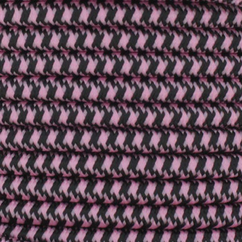 18/2 SVT-B Black/Pink Hounds Tooth Pattern Nylon Fabric Cloth Covered Pendant And Table Lamp Wire