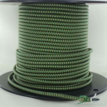 18/2 SVT-B Green/gold Hounds Tooth Pattern Nylon Fabric Cloth Covered Pendant And Table Lamp Wire