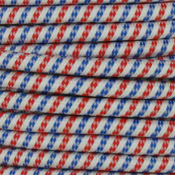 18/2 SVT-B Red/White/blue Swirl Pattern Nylon Fabric Cloth Covered Pendant And Table Lamp Wire