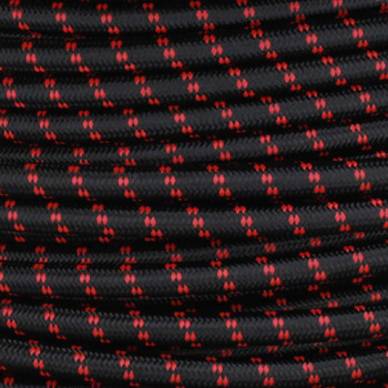 18/3 SVT-B Black/Red 2 Tic Tracer Pattern Nylon Fabric Cloth Covered Pendant And Table Lamp Wire