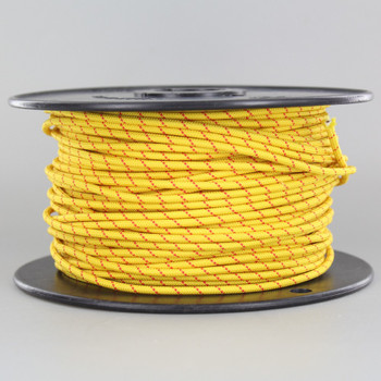 18/1 Single Conductor Yellow with Red Marker Nylon Over Braid AWM 105 Degree White Wire