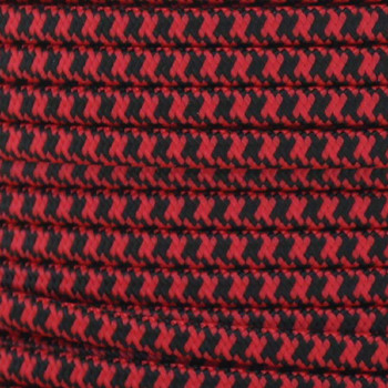 18/2 SPT2-B Red/Black Hounds Tooth Pattern Nylon Fabric Cloth Covered Lamp and Lighting Wire