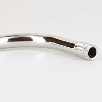 12in. 1/8ips Figurine Pipe with 3-1/4in offset and 1/2 in thread on both ends - Polished Nickel