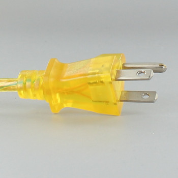 10ft. Transparent Gold 18/3 SVT 3-Prong Grounded Cordset Stripped and Slit with Molded Plug