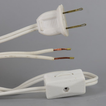 15ft. White 18/2 SPT-1 Cord Set with Molded Plug and Rotary Switch