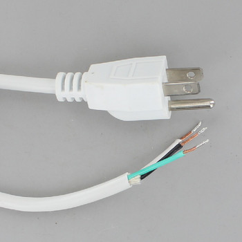 10ft. White 18/3 SVT 3-Prong Grounded Cordset Stripped and Slit with Molded Plug