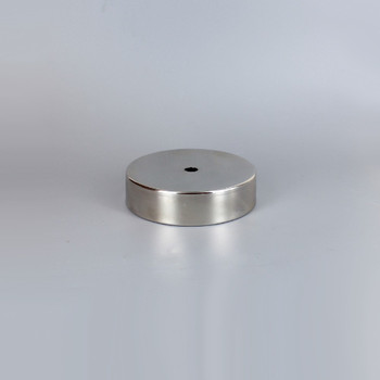 4in Diameter Flat Base without Wire Way - Polished Nickel