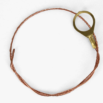 12in Long Bare Copper Grounding Strap Wire with 1/4ips Slip Lug