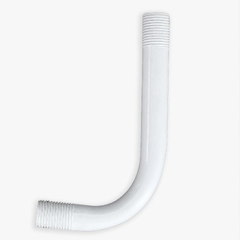 1/8ips Male Threaded 3in Long 90 Degree Bent Arm - White Finish