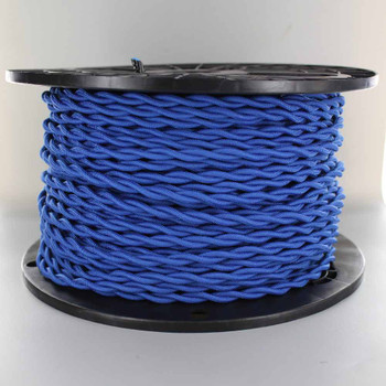 18/2 AWG - BLUE TWISTED FABRIC CLOTH COVERED LAMP WIRE