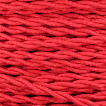 18/2 AWG - RED TWISTED FABRIC CLOTH COVERED LAMP WIRE