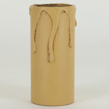 3in. Long X 1-3/8in Outside Diameter Paper E-26 Base Candle Socket Cover - Edison - Antique Drip.