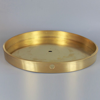 10in Diameter Flat Base with Wire Way - Unfinished Brass