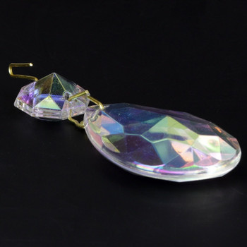 38mm (1-1/2in.) Aurora Crystal Pear Drop with Jewel and Brass Clip