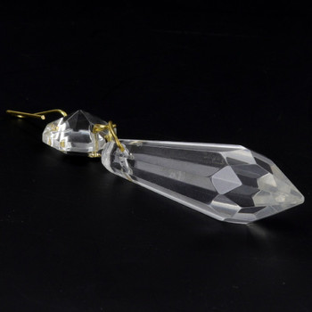 50mm (2in.) Crystal U-Drop Pendant with Jewel and Brass Clip