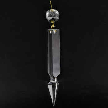 100mm (4in.) Crystal Spear with Jewel and Brass Clip