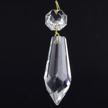 50mm (2in.) Crystal Plug Drop with Jewel and Brass Clip