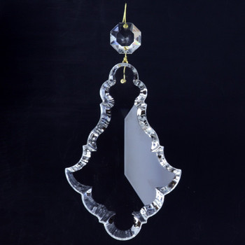 150mm (6in.) Crystal French Pendulux with Jewel and Brass Clip