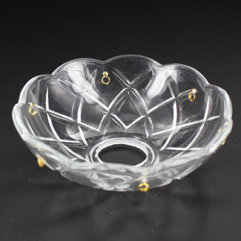 4in. Pressed Crystal Bobesche with 6 Pin Holes and 1in. Center Hole