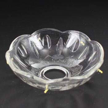 4in. Pressed Crystal Thumbprint Bobesche with 5 Pin Holes and 1in. Center Hole