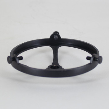 3-1/4in. Black Powdercoated Finish Cast Brass Spoked Holder with 1/8ips. Female Thread Center Hole