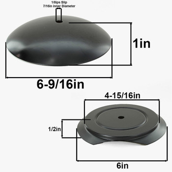 5-1/4in Steel Neckless Ball Holder Set with Cover and Insert - Black Finish 5-1/4in Steel Neckless Ball Holder Set with Cover and Insert - Black Finish